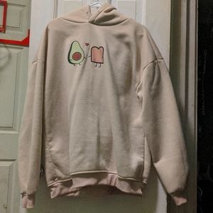 Graphic Print Tan hoodie